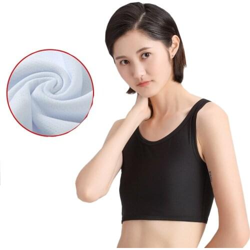 HaleyChan Breathable Mesh Half Length Chest Binder for Tomboy Trans Lesbian Crossdresser FTM Corset Wrap Top