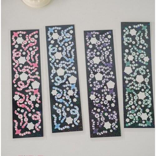 Kawaii Laser Beads Ins Decorative Stickers DIY Photo Album Scrapbooking Journal Diary Planner Sticker Stationery