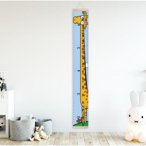 Cartoon Giraffe Animal Height Ruler Canvas Hanging Growth Chart Kids Boy Room Wall Decor 150 200CM Measurement Ruler Nursery