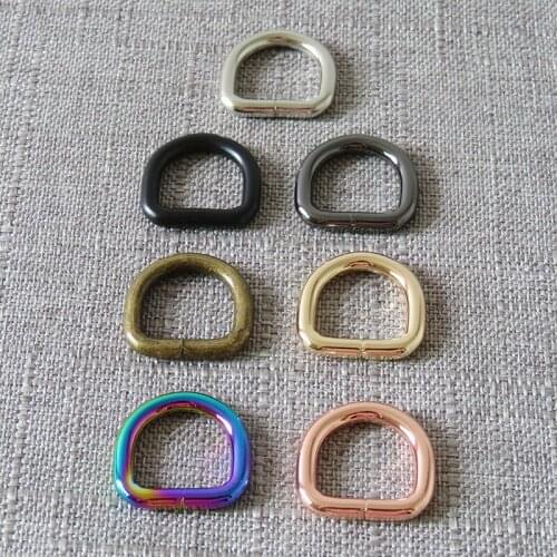 1 Pcs 15mm Metal D Ring DIY Mountaineering Bag Dog Collar Leash Belt Sewing Knapsack Garment Accessories Purse Straps Clip Clasp