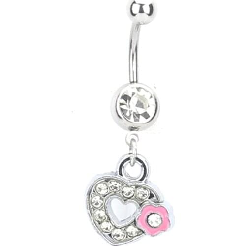 Fashion Belly Button Rings Crystal Flower Style Navel Piercing Navel Earring Sex Body Jewelry