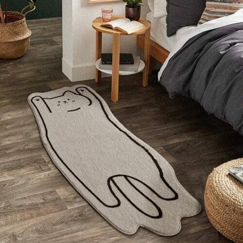 Cartoon Doggy Plush Bedside Mat Non-slip Area Rugs Kids Room Floor Mats Carpet for Bedroom Washable Balcony Carpets Home Decor