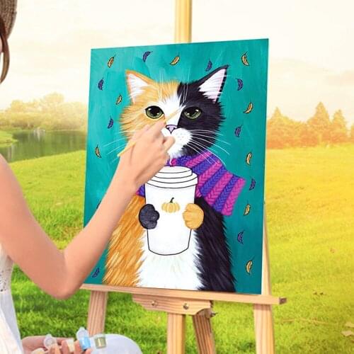 Animal Carton Cat DIY Paint By Numbers Complete Kit Acrylic Paints 50*70 Picture By Numbers Photo Decorative Handicraft
