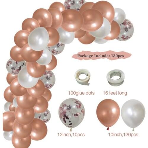 Sequin Rose GOLD Latex Balloon Chain Set Birthday Wedding Party Scenery Balloon 091