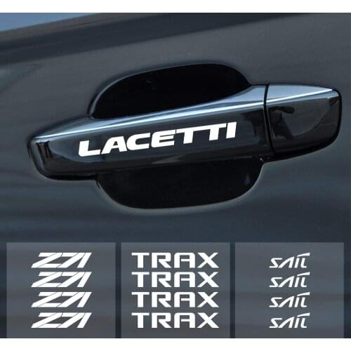 4PCS Car Door Handle Stickers for Chevrolet Cruze Lacetti Equinox Trax Captiva SS Z71 Impala Sail Aveo Malibu Camaro Sonic Spark
