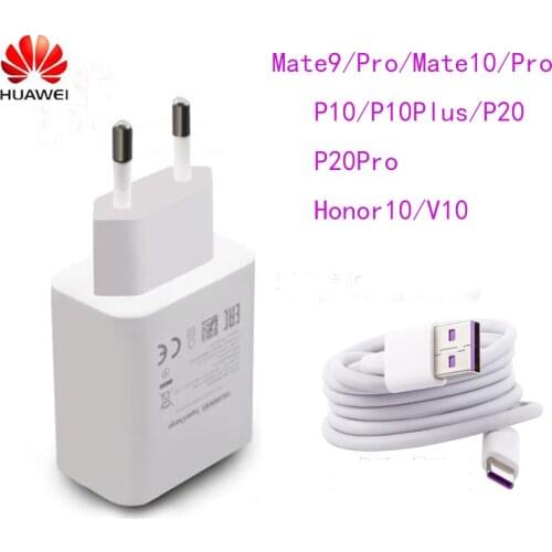 Original HUAWEI p30 P SuperCharge Fast Charger EU Plug 5A Type C Cable For HUAWEI P9 P10 Plus P20 Pro Mate 9 10 Pro Mate 20 V10
