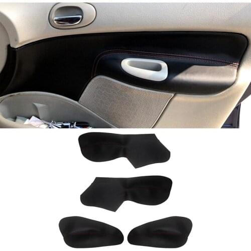 Car Interior Door Armrest Panel Microfiber PU Leather Cover Protective Trim for Peugeot 206