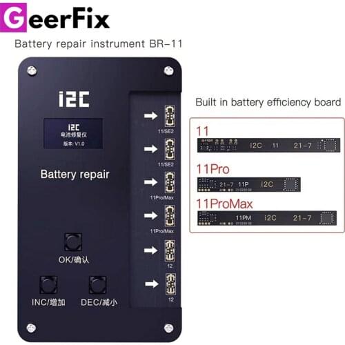 I2C BR-11 Battery Data Repair Programmer For IPhone 11-12 Pro MAX Batteries Removing Cycle times Health Warnning Recover Tools