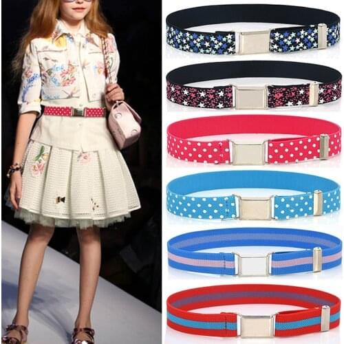 Adjustable Belt Kids Children Stretch Elastic Canvas Waistband Easy Buckles Belt