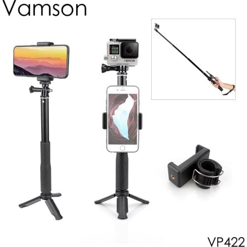 Vamson for iPhone XR 8 X 7 6s Plus Selfie Tripod For xiaomi for Huawei Bluetooth Selfie Stick Handheld Monopod VP422