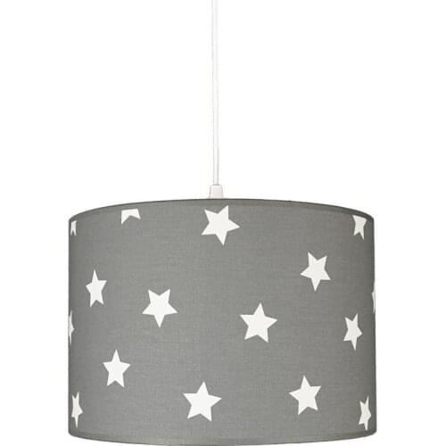 Senay Lightning, Children Room Roller Fabric Chandelier-Gray Star