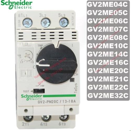 Schneider Electric GV2PM20C Motor Thermal Magnetic Circuit Breaker GV2-PM08C 10C 14C 16C 20C 21C 22C 3P Knob Protection Switch