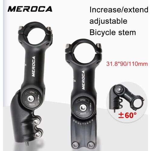 MEROCA Adjustable 60 Riser 90 110*31.8mm Stem for XC MTB Mountain Road City Bike Bicycle Cycling part Bicycle Stem
