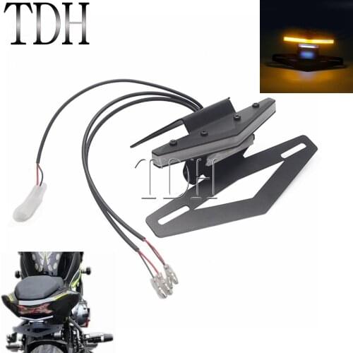 Motorcycle Tail Tidy Fender Eliminator Plate LED Signals Tail Light Adjustable License Plate Holder For Kawasaki Z900 2017