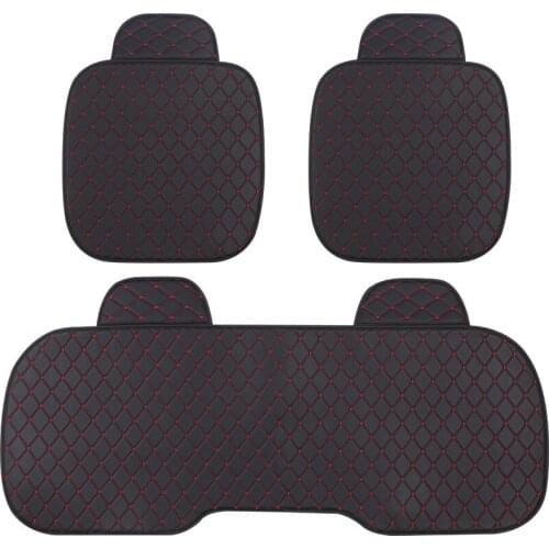 Car Seat Cover Set Protector Cushion PU Leather Four Season Front Rear Back Seat Cover Pad Mat For Auto Interior Accessories