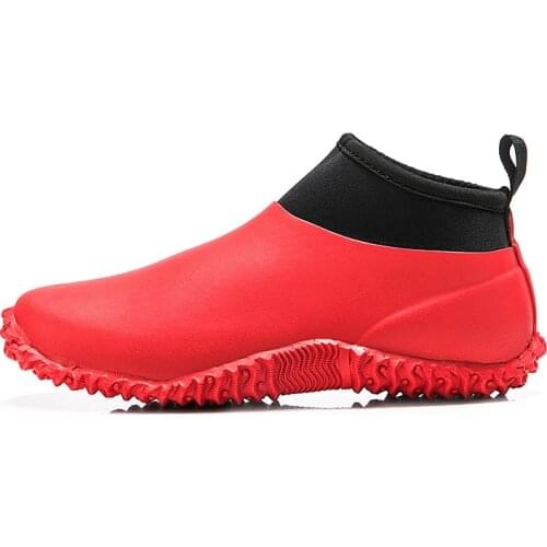 Rain shoes womens lightweight rain boots antiskid rubber shoes warm fashion womens waterproof water boots low top water shoes