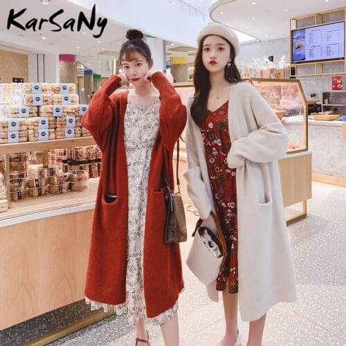 Womens Knitted Long Cardigans For Women 2021 Winter Warm Thick Knit Jacket Long Sleeve Green Sailor Cardigan Women Autumn