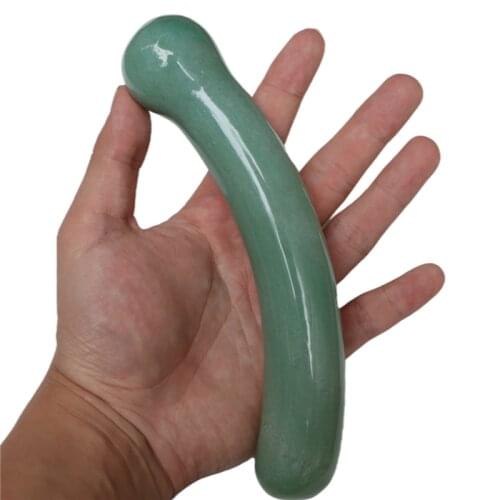 1PC Natural Stone Yoni Wand Crystal Green Aventurine Pleasure Stick Massage Gua Sha Tool Acupoint Pen Health Care Jade Massage