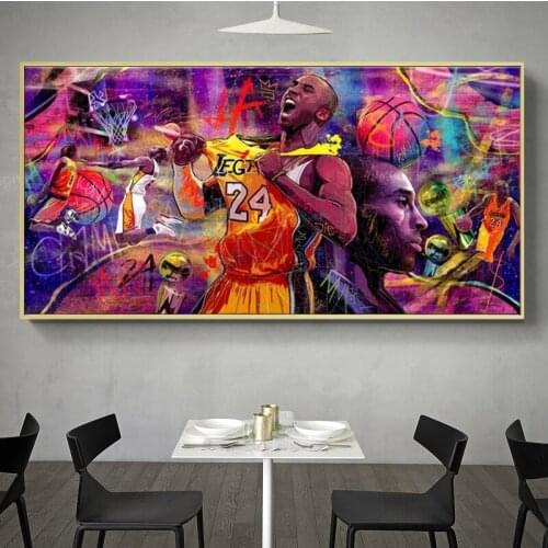 Abstract Graffiti Art Basketball Star Posters and Prints Canvas Paintings Wall Art Pictures for Living Room Decor (No Frame)