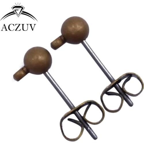 Antique Bronze 1000pcs 3mm 4mm 5mm 6mm Ball Earring Post Pin with Butterfly Earring Backs Jewelry Findings Accessories PEP009