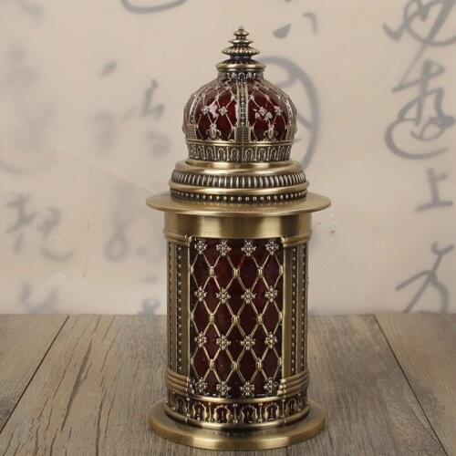 Push-type automatic toothpick box home European retro living room dining table hand-pressed metal creative toothpick holder