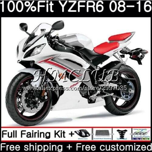 Injection White silvery For YAMAHA YZF R 6 R6 2008 2009 2010 2011 2012 17HC.6 YZF 600 YZF-R6 YZF600 YZFR6 08 09 10 11 12 Fairing