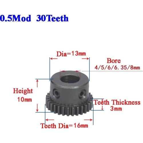 Free Shipping 0.5Mod Spur Gear Rack Pinion 30T 40T 0.5M Right Teeth 45# Steel Positive CNC Transmission Motor 3D Printer Parts