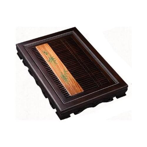 Wooden drawer type tea tray, trumpet solid wood tea set, drainage tea tray, home tea table