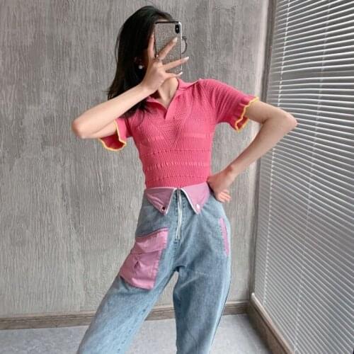 Streetwear High Waist Straight Leg Jeans Women OL Style Loose Zipper Denim Trousers Elegant Fashion Office Lady Wide Leg Pants