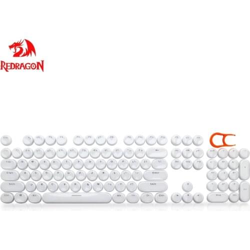 REDRAGON 104 Key Round shape Crystal mechanical keyboard key caps For Cherry MX style Including key-puller English US keycaps