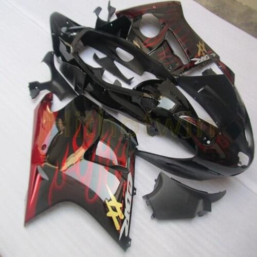 Custom for CBR1100XX 1997 1998 1999 2000 2001 2002 2003 CBR 1100XX ABS motorcycle Fairing+Botls+Injection mold red flames
