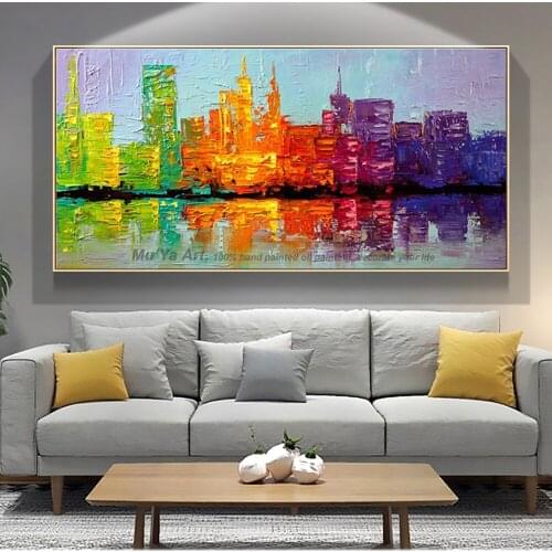 Canvas painting landscape wall pictures for living room Large Handmade thick knife abstract oil painting gorgeous modern art