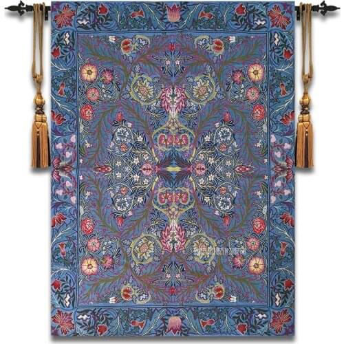102x140cm William Morris Painting Flower Garden Pattern Wall Hanging Tapestry Carpet Moroccan Modern Home Wall Art