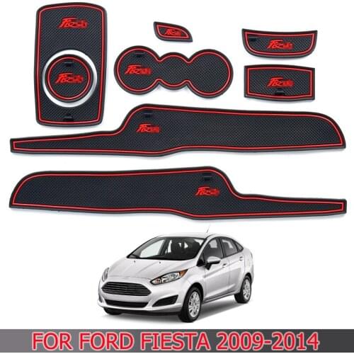 For Ford Fiesta 2009-2014 Door Groove Pad Water Coaster Mat Interior Anti-slip Mat
