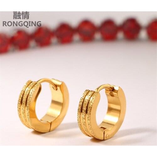 RONGQING 1pair Round Clip Earrings Fashion Jewelry Factory Direct Round Stainless Steel ear clip without ear hole for Women
