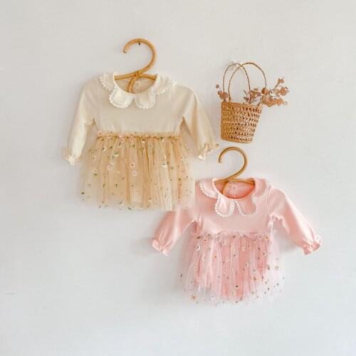 Summer 1st Birthday Party Baby Dress Daisy Newborn Princess Baby Girls Clothes Cotton Long Sleeve Infant Todder Dress For Girls