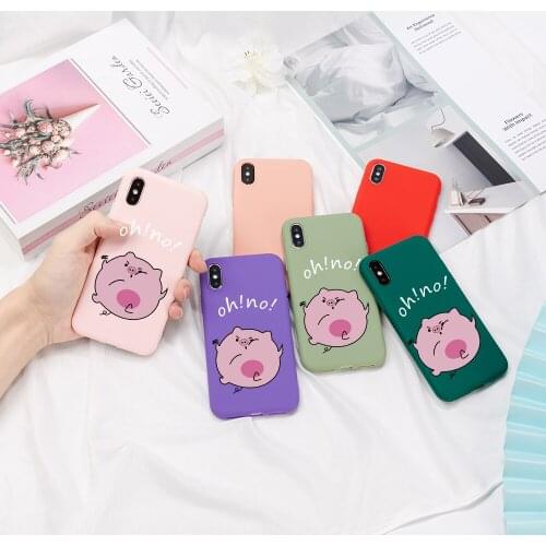 Cute Cartoon Pig Case for iPhone 12 Mini 12 11 Pro X XS Max XR 8 7 6 6s Plus Soft Silicone Protective Cover
