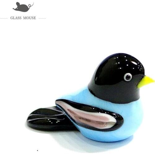 Miniature Handmade Murano Glass Bird Figurines Ornaments Cute Vivid Animal Small Statue Gifts For Home Tabletop Decor Collection