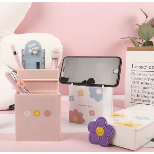 Multi-function pen box foldable pen box fashionable little fresh students lovely stationery storage box children