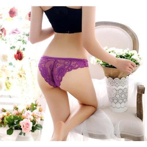 Fashion Sexy WomenS Underwear Temptation Lace Low Waist Transparent Traceless Underwear Female Hollow Lace T-Shaped Pants