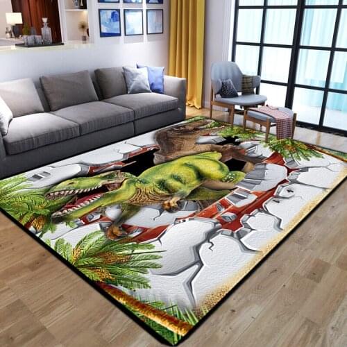 Cartoon Dinosaur Children Gamer Area Rugs Child Room Game Floor Rug Kids Play Mat Flannel Home Anti-slip Carpets for Living Room