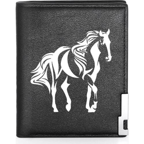White Horse Leather Men Wallet Classic Credit Card Holder Short Purse