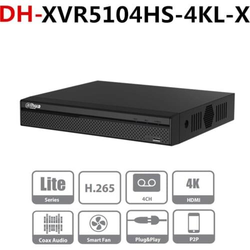 Original Dahua DVR 4 Channel Penta-brid 4K Compact 1U Digital Video Recorder XVR5104HS-4KL-X Multi-language version