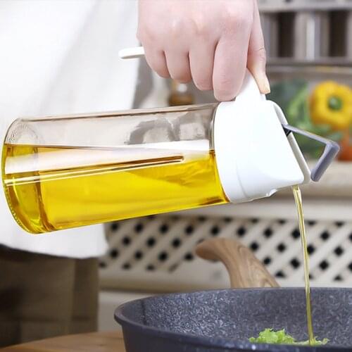 Glass Sauce Olive Oil Sprayer Dispenser Syrup Vinegar Bottle Condiment Bottles Honey Pot Seal Leak-proof Automatic Cover Opening