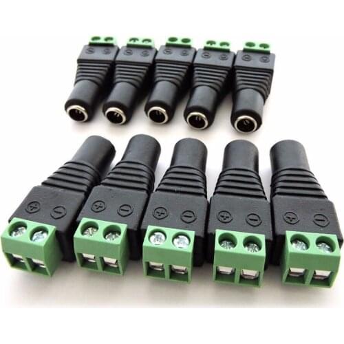 Free Shipping 1000pcs 5.5mm x 2.1mm DC Power Female Plug Jack Adapter Connector for LED Strip Light CCTV Camera