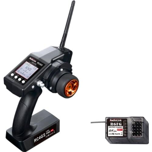 RC Parts RC4GS 2.4GHz 4CH Remote Control System Transmitter & R6FG Receiver with Gyro for RC Crawler Car Boat