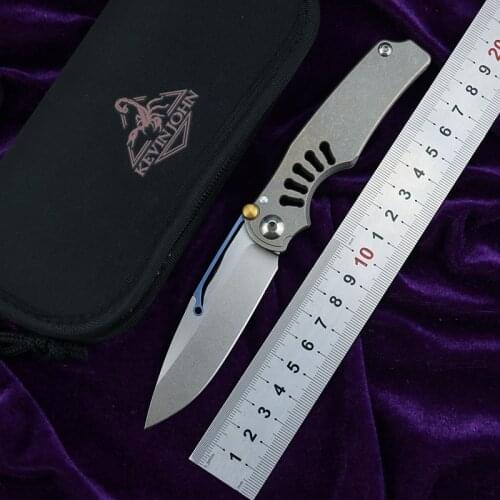 VENOM kevin john Flipper Folding knife Titanium handle M390 blade Tactical camping survival Knives EDC tools