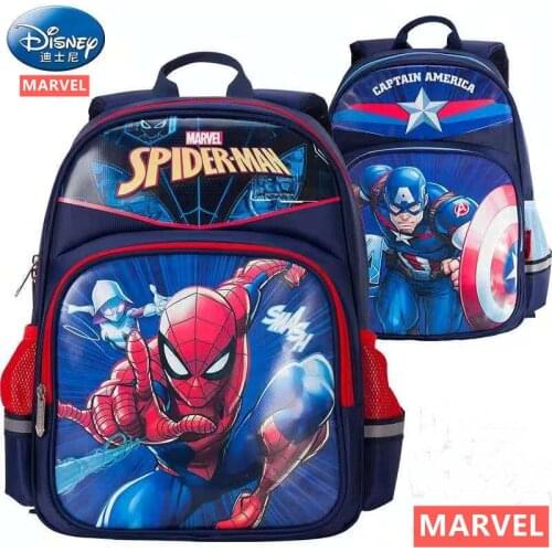 Disney Marvel School Bags for Boys Primary School Studennt Backpack Spider Man Capatin America Shoulder Bags Kids Gift Mochilas