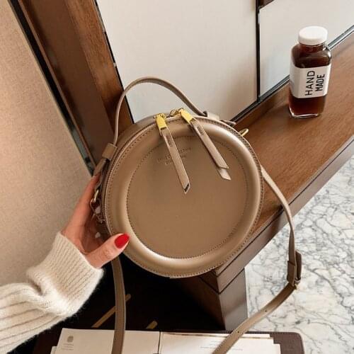 Crossbody Bag For Women Luxury Handbags Women Bags Designer Leather Round Small Shoulder Bag Female Zip Purse