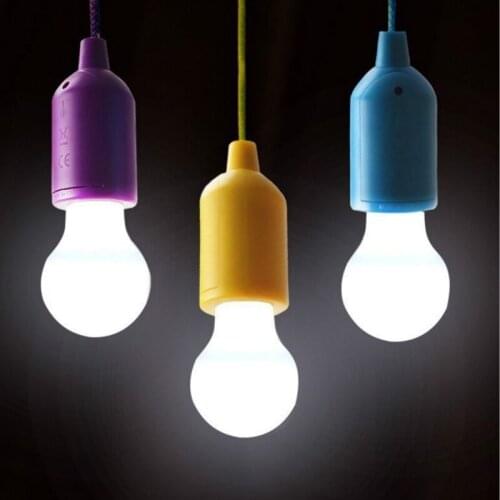 Mycyk LED portable colorful rope light retro lighting tent camping camping pull light bulb pull night light 3 colors for choose